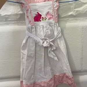 Lil Cactus 4T Easter white and pink bunny dress spring